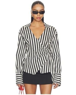 Simon Miller Anya Poplin Wrap Top - Black