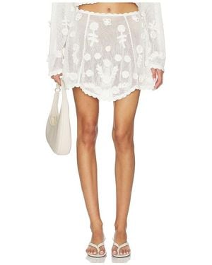 For Love & Lemons Sara Mini Skirt - White