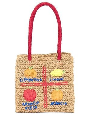 Damson Madder Fruity Raffia ストローバッグ - レッド