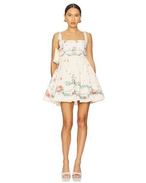 Agua Bendita Minikleid Hierbabuena Mosqueta - Weiß