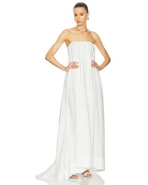 Helsa Crinkle Pleated Gown - White
