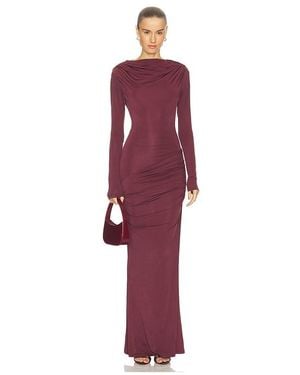 Paris Georgia Basics Draped Jersey Dress - Purple