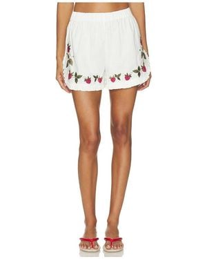 Sea Calla Strawberry Shorts - White