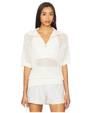Varley Nali Half Zip Knit Top En Color Blanco Talla (También En M)