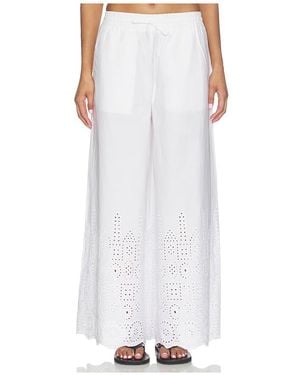 Susana Monaco Embroidered Wide Leg Pant - White