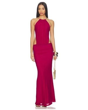 Tiger Mist ROBE EVANNA MAXI en Fuschia - Rouge