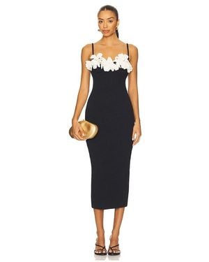 PATBO Breeze Jacquard Colourblock Midi Dress - Blue