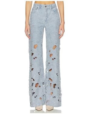Alice + Olivia Chic Eyelet Jean En Color Azul Talla (También En 26, 28)