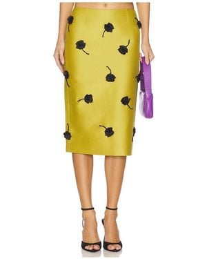ShuShu/Tong Back Slit Straight Skirt - Yellow