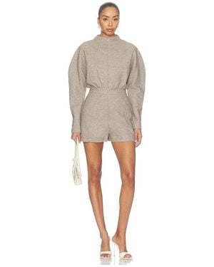 Odd Muse Wool Mix Tweed Playsuit - Natural