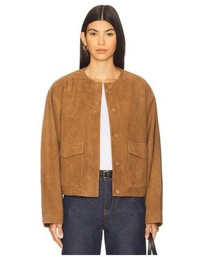 St. Agni Suede Utility Cocoon Bomber - Blau