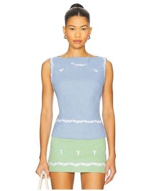 YELLOW THE LABEL Oberteil Marie Tank - Blau