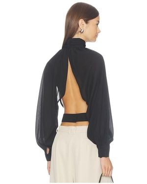 MORE TO COME Merilee Open Back Top - Blue