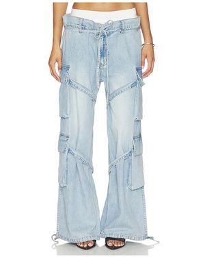 MARRKNULL Faux Two-Piece Utility Jean En Color Azul Talla (También En Xs, S)