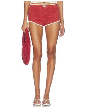 For Love & Lemons Crochet Rugby Micro Shorts - Multicolour