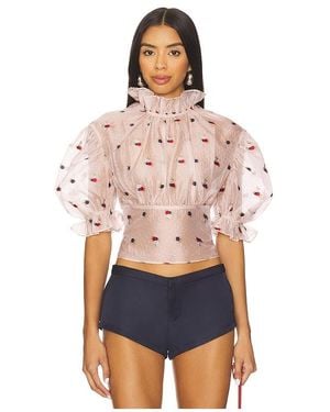 YUHAN WANG Floral Jacquard Blouse - Blue