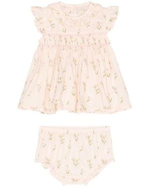 Wild Wawa Smock Flutter Set - White