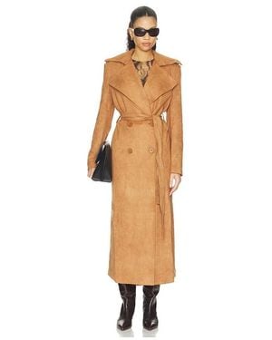 Bardot Kira Faux Suede Trench Coat - Multicolor