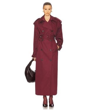 Helsa Classic Oversized Trench - Red