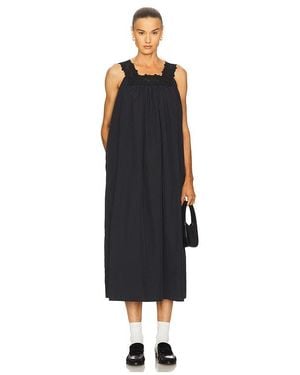 Helsa Midi Dress With Lace - Blue