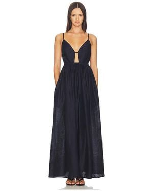 Susana Monaco Vestido De Lino Liso Con Talle Imperio En Color Azul Marino Talla (También En Xs, M)