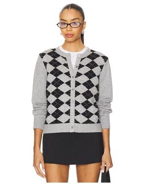 GUIZIO Cardigan Relaxed Argyle - Schwarz