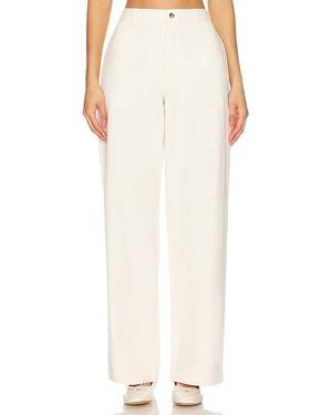 Denimist Flat Front Wide Leg Chino - White