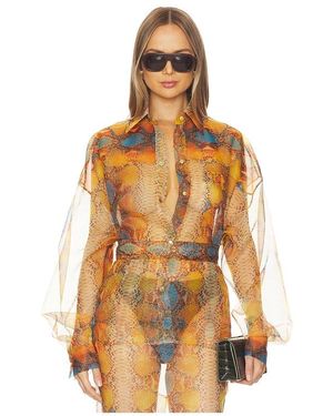 LAQUAN SMITH Oversized Boyfriend Shirt - Orange