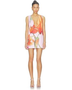 Muma World Trumpet V Neck Electra Dress - Orange