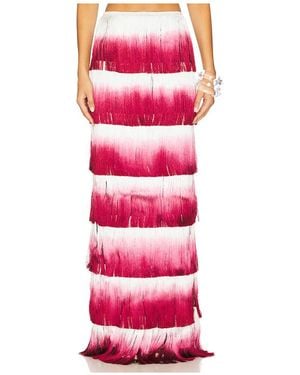 PATBO Fringe Maxi Skirt - レッド
