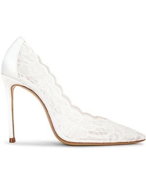 Black Suede Studio Zea 100 Pump - White