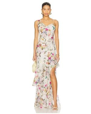 L'Agence Abendkleid Mit Drapiertem Ausschnitt Viola - Weiß