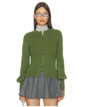 Damson Madder Marla Wool Cashmere Blend Cardigan - Green