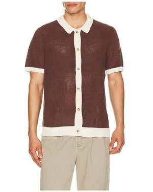 Onia Linen Button Up Shirt - Brown