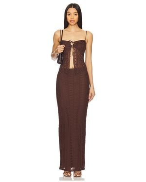 MORE TO COME Lali Maxi Skirt Set - Brown