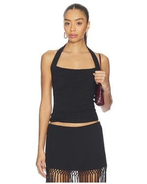 geel Isabelle Halter Top - Black