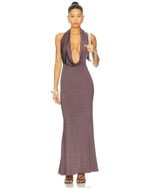 LAPOINTE Lightweight Jersey Deep Cowl Neck Gown - Multicolour