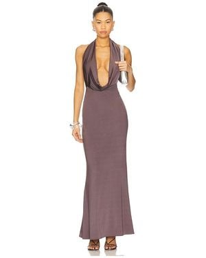LAPOINTE Lightweight Jersey Deep Cowl Neck Gown - Multicolor