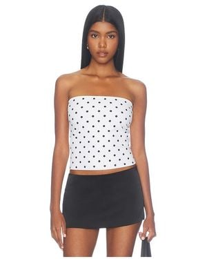 Susana Monaco Polka Dot Tube Top - White