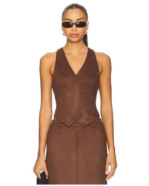 ALL THE WAYS Bailey Faux Suede Vest - Brown