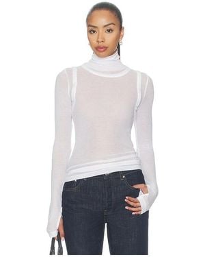 Helmut Lang Layer Long Sleeve Neck Sheer - White