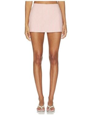 Lovers + Friends Rhodes Striped Linen Skirt - White