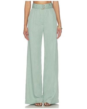 Matthew Bruch Belted Wide Leg Trouser - Green
