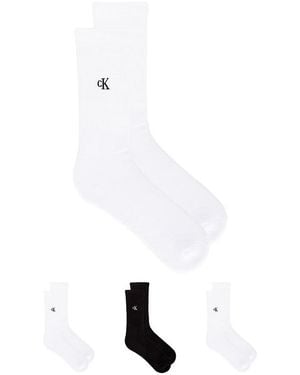 Calvin Klein 3 Pack Cushion Crew Socks - White
