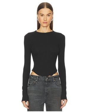 GRLFRND Scoop Hem Long Sleeve Tee - Black