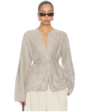 Soft Goat Brushed Cardigan - Natural