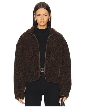 Rag & Bone Sun Sherpa Zip Up Jacket - Black