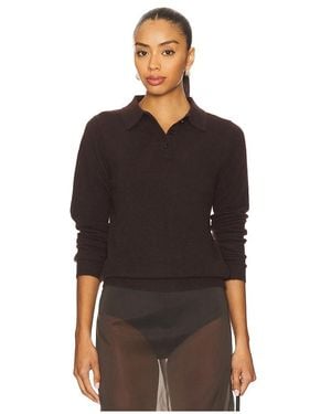 Enza Costa Gestrickter Kaschmir-Polopullover - Schwarz