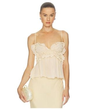 Blumarine Sheet Ruffle Top - Natural