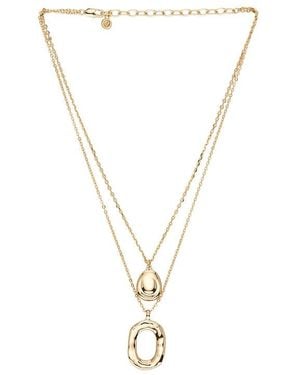 Ettika Layered Link Pendant Necklace - White